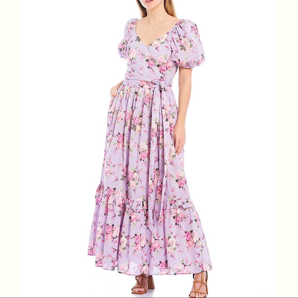 Chelsea & Violet Puff Sleeve Maxi Length Dress